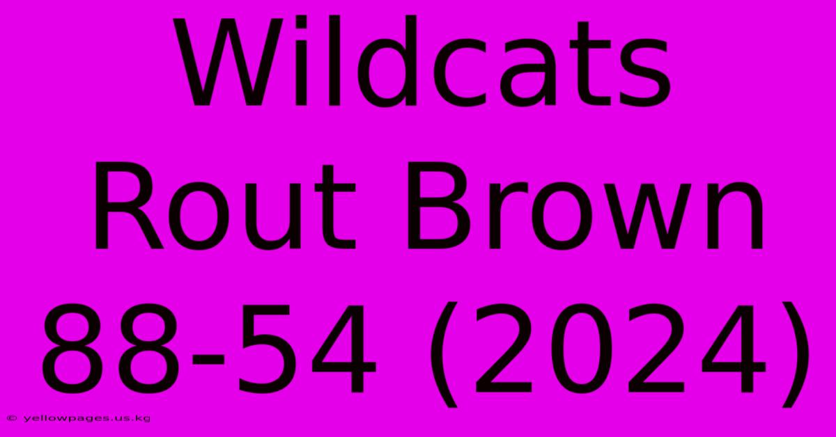 Wildcats Rout Brown 88-54 (2024)